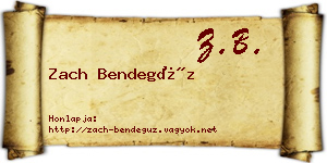 Zach Bendegúz névjegykártya